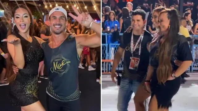 Nadine Gonçalves e Rafa Talaski (na foto com Carol Nakamura) voltam ao mesmo camarote onde iniciaram romance Foto: Reprodução-Instagram