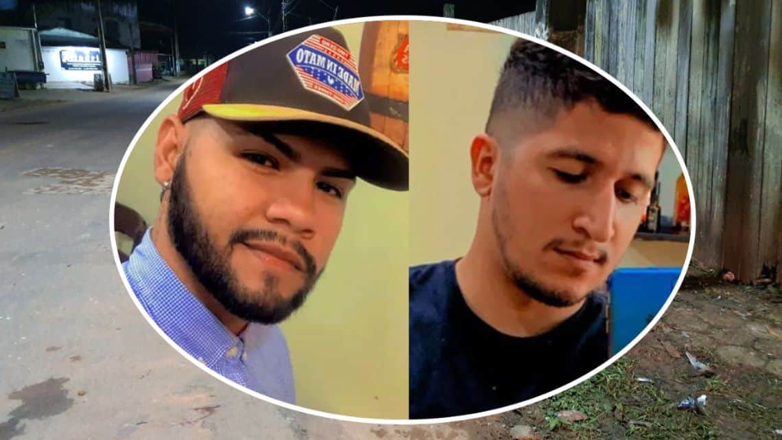 Janderson e o amigo Jarleson, ambos cabeleireiros em Epitaaciolândia, não resistiram aos ferimentos após choque da moto contra o poste. Foto montagem com imagens de Alexandre Lima/ O Alto Acre