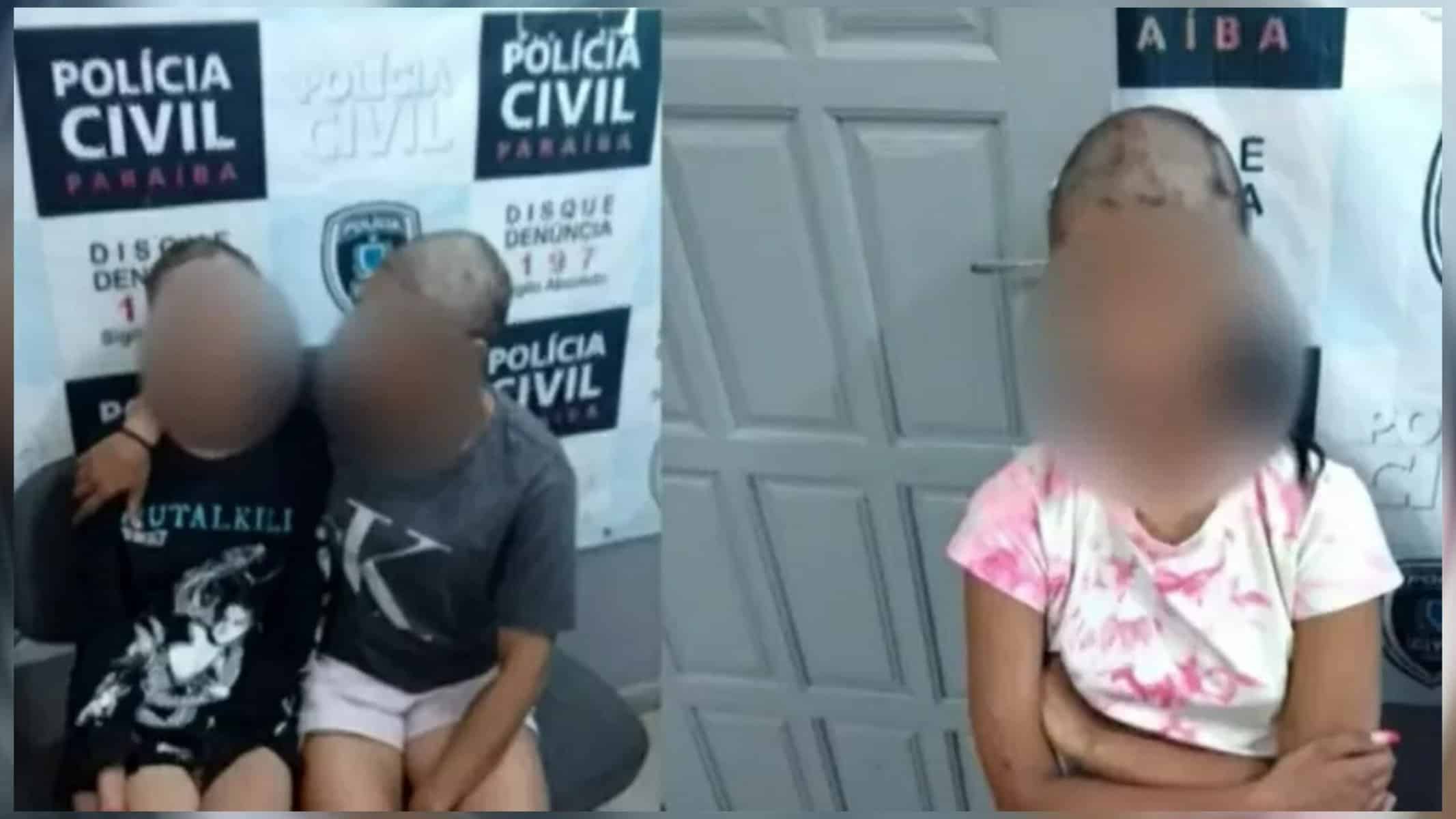 Jovens tiveram cabelo raspado por grupo criminosos após fim de relacionamento com um detento, em Campina Grande — Foto: Divulgação/Polícia Civil
