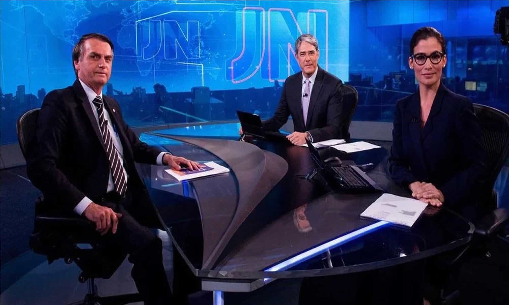 Participação de Bolsonaro no Jornal Nacional em 2018. Foto: reprodução