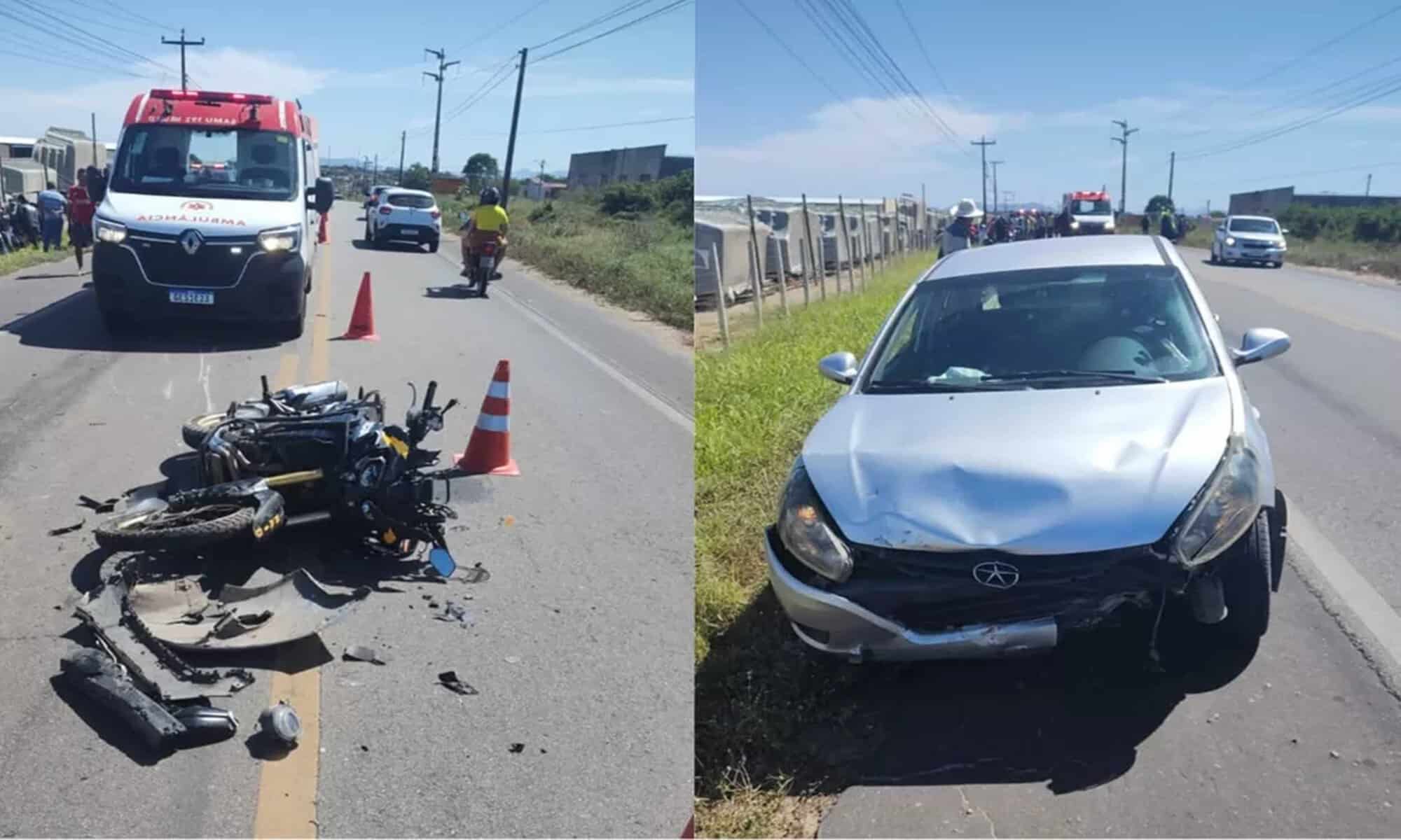21 Acidente deixa três policiais feridos em Pacajus, na Grande Fortaleza. — Foto: Reprodução