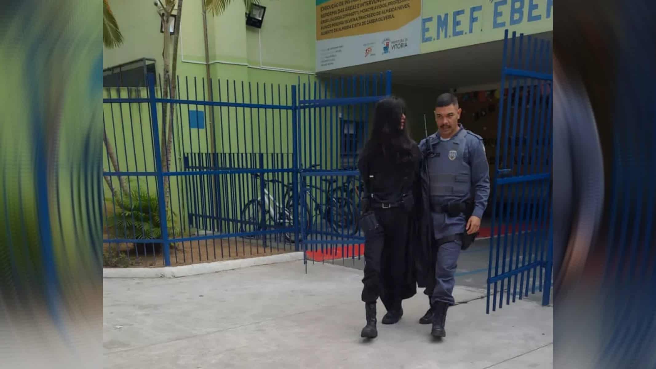 Homem é preso após invadir escola com arco e flecha — Foto: Reprodução/Internet
