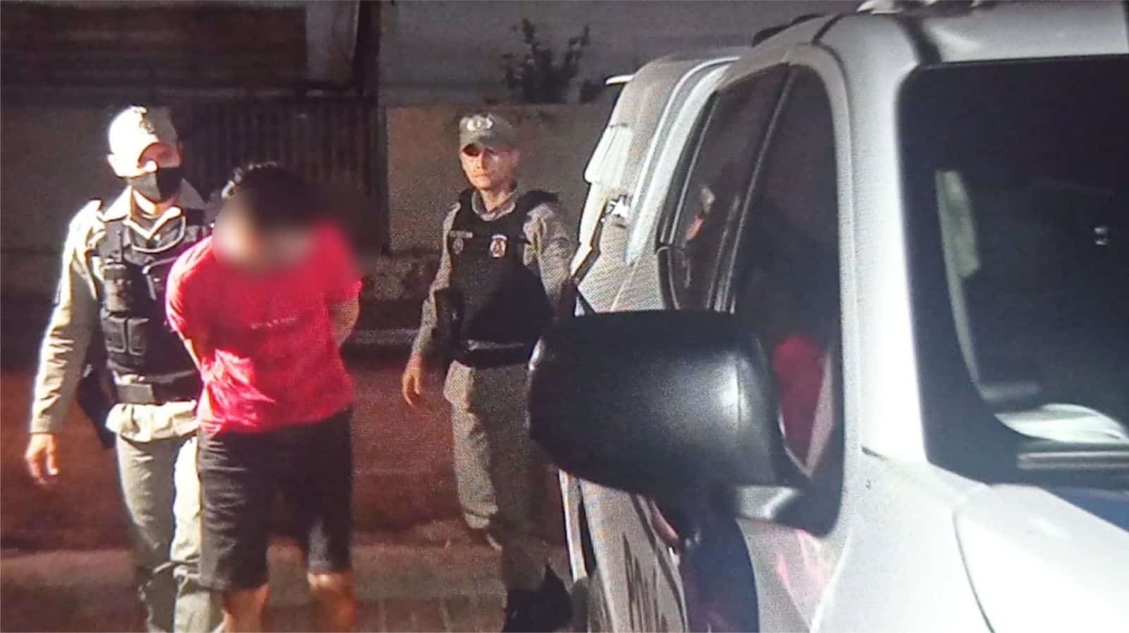 Jovem preso no bairro preventório em operação policial. Foto: James Silva/Ecos da Notícia