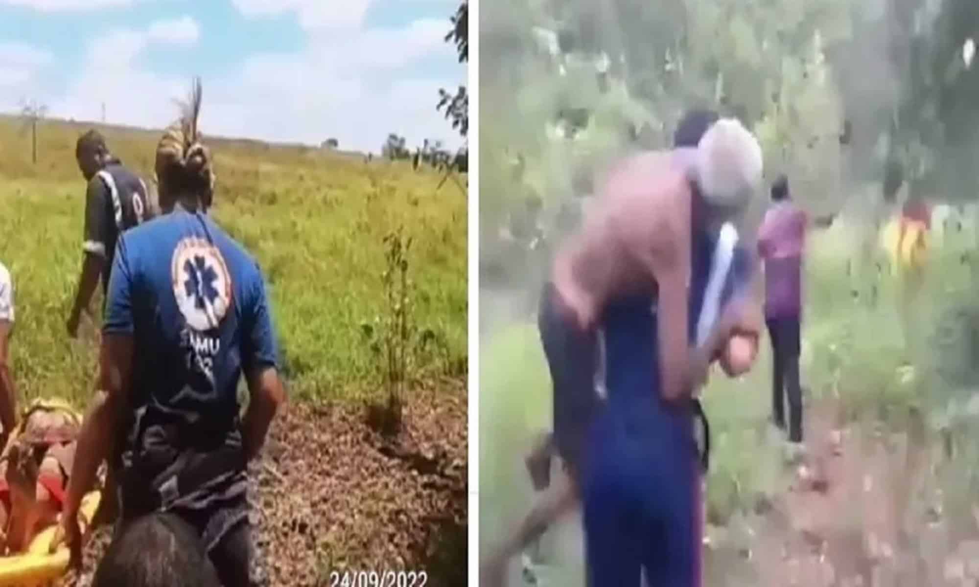 Homem foi resgatado pelo Samu neste domingo com vida — Foto: Samu