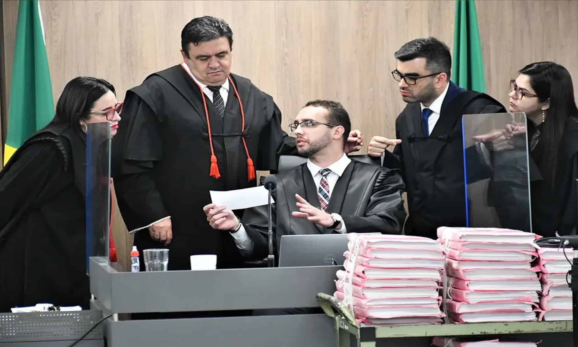 Caso Eliseu Santos teve 1º julgamento ao longo de todo dia 22 de setembro de 2022 e terminou na madrugada de 23, em Porto Alegre — Foto: Márcio Daudt – DICOM/TJRS