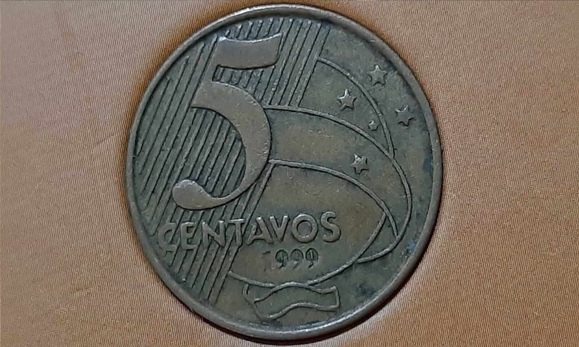 15 Moeda Rara de Cinco Centavos de 1999. Foto: reprodução
