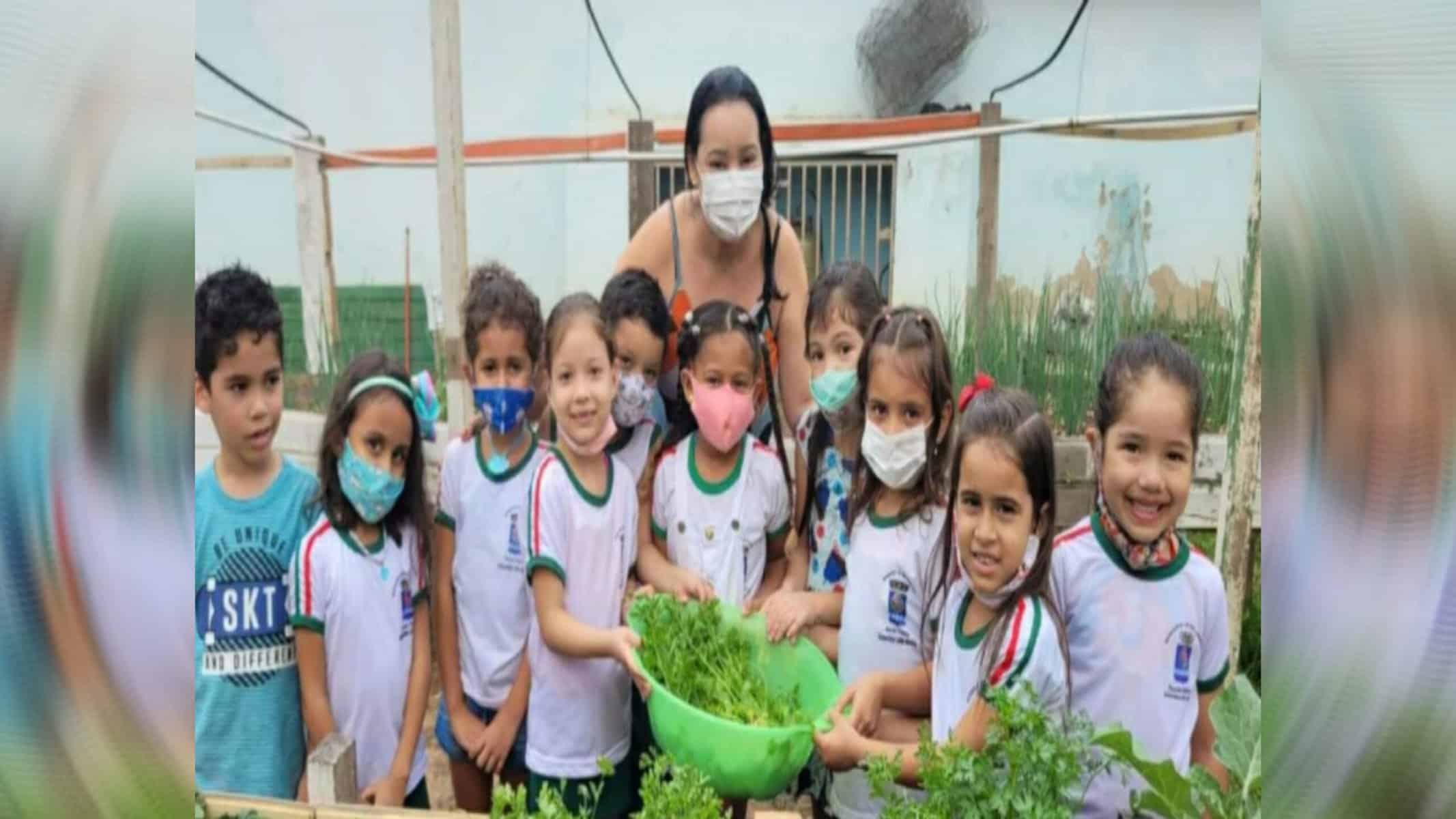 Picsart_22-09-22_15-57-21-885 Alunos da Escola Chrizarubina Leitão realizaram feirinha com produtos cultivados por eles (Foto: Assecom)
