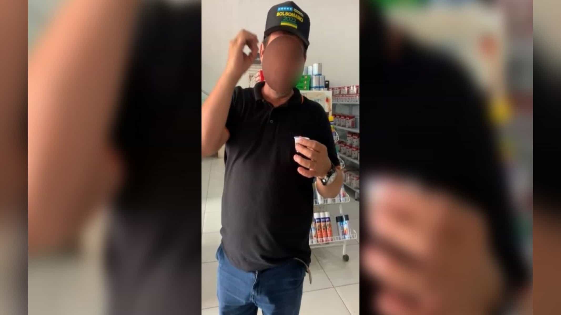 Momento que dono de loja de materiais de construção diz que vai ter churrasco e festa, caso Bolsonaro ganhe - Foto: Reprodução de vídeo