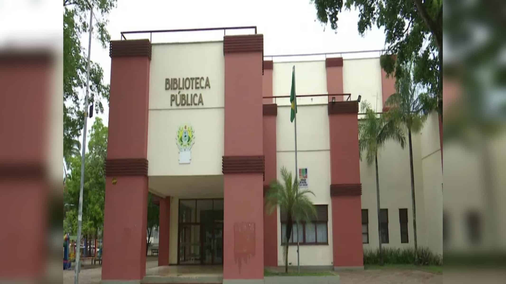 Biblioteca Pública está fechada desde segunda-feira (17) — Foto: Reprodução/Rede Amazônica Acre