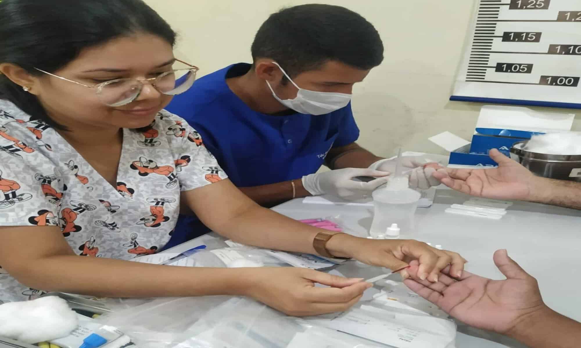 07 Ação em saúde na unidade prisional de Tarauacá incluiu a realização de exames. Fotos: cedidas