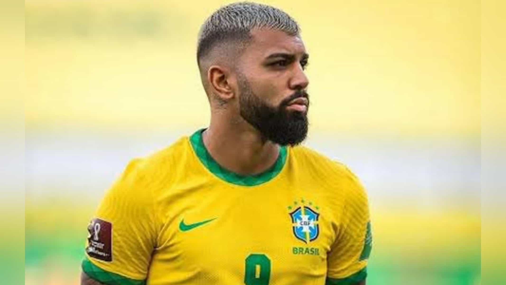 Gabigol com a camisa da seleção durante eliminatórias para a Copa do Mundo (Crédito:Lucas Figueiredo/CBF)