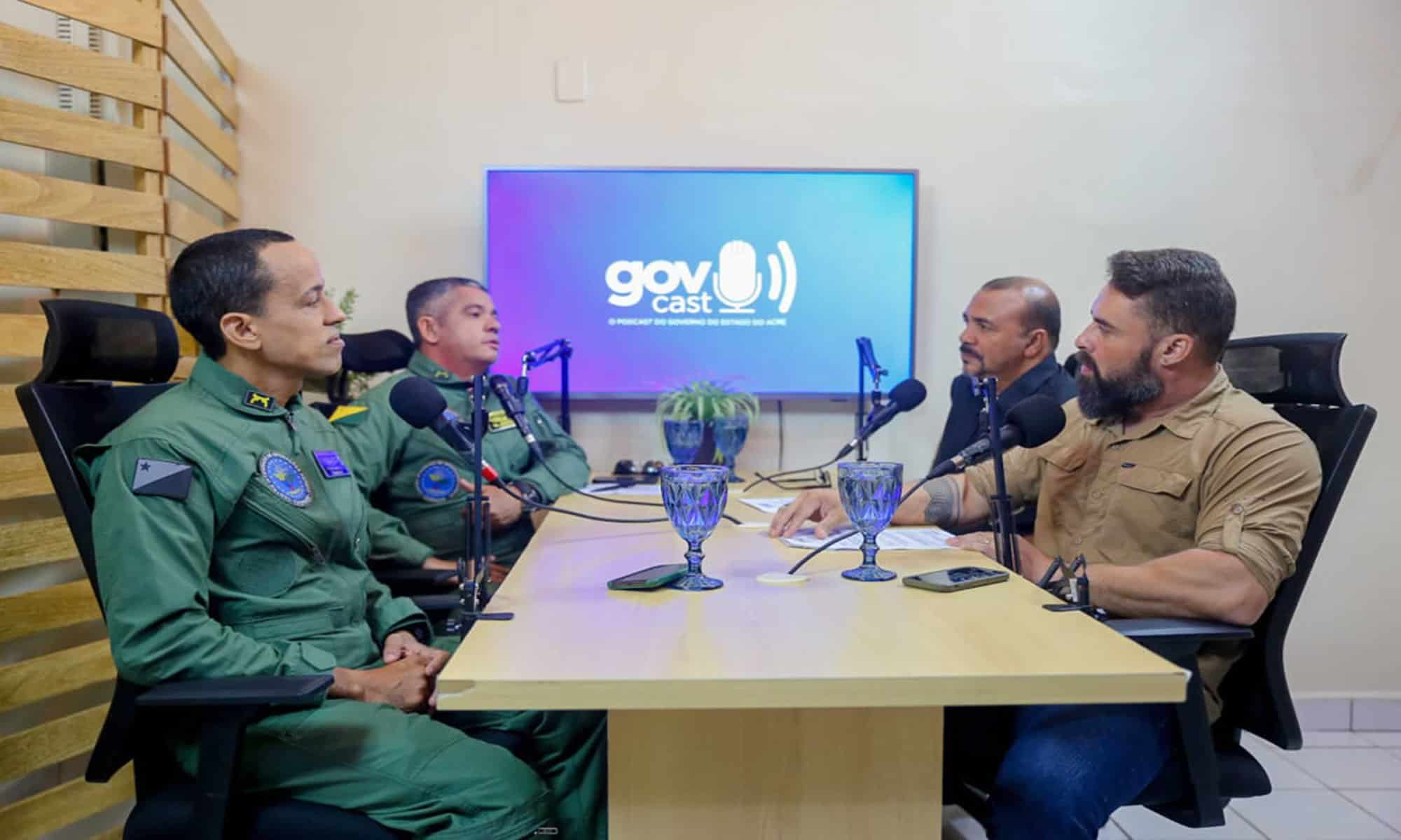 Entrevistados do GovCast: coronéis Carlos Negreiros e Samir Freitas. Foto: Neto Lucena/Secom