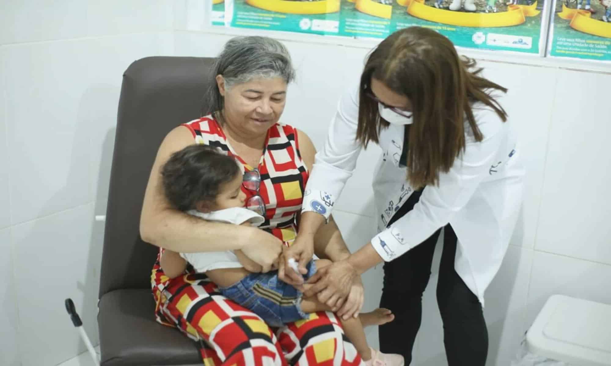 A meta é vacinar 30 mil crianças nessa fase da vacinação de criancas menores de 5 anos contra a covid-19. Foto: Odair Leal/Sesacre