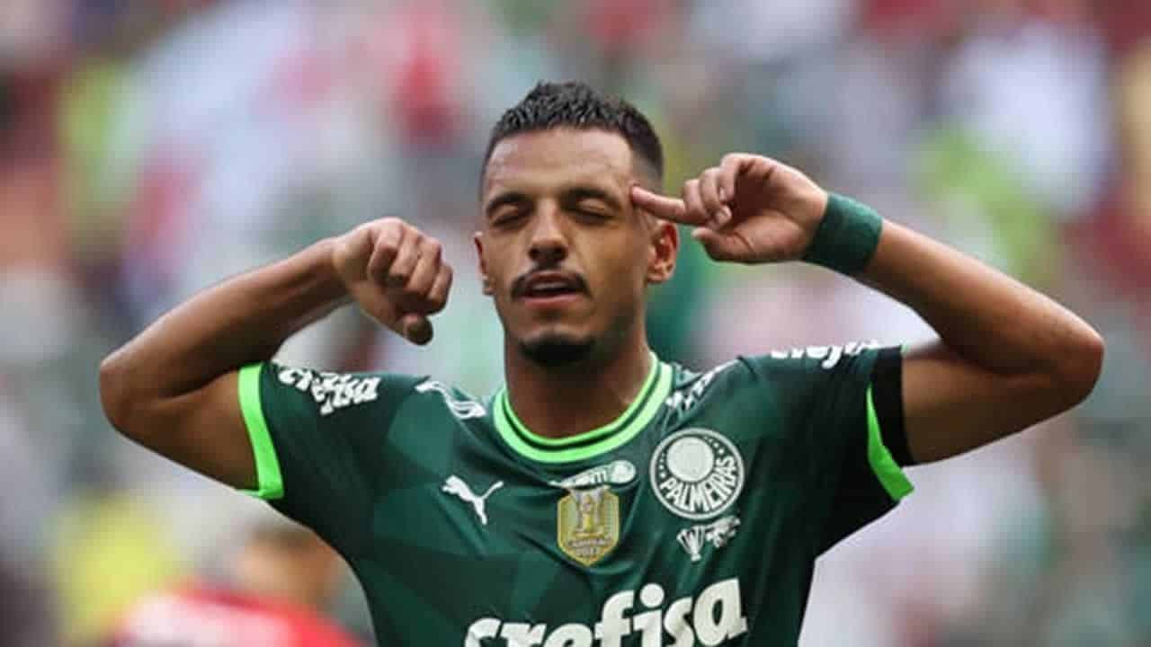 Foto: Gabriel Menino marcou dois gols na vitória sobre o Flamengo na decisão da Supercopa do Brasil (Foto: Cesar Greco/Palmeiras