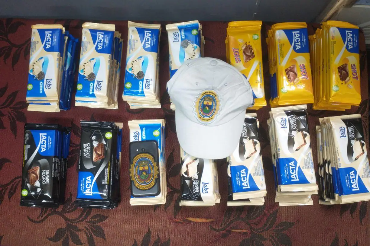 O material foi apreendido e levado para a Delegacia. — Foto: Guarda Municipal de BH / Divulgação