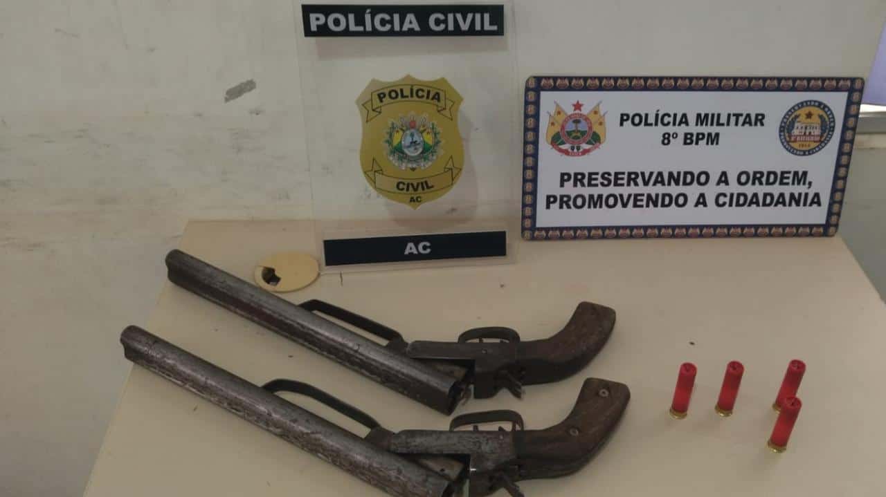 PM e PC apreendem duas armas de fogo com faccionados em Sena Madureira
