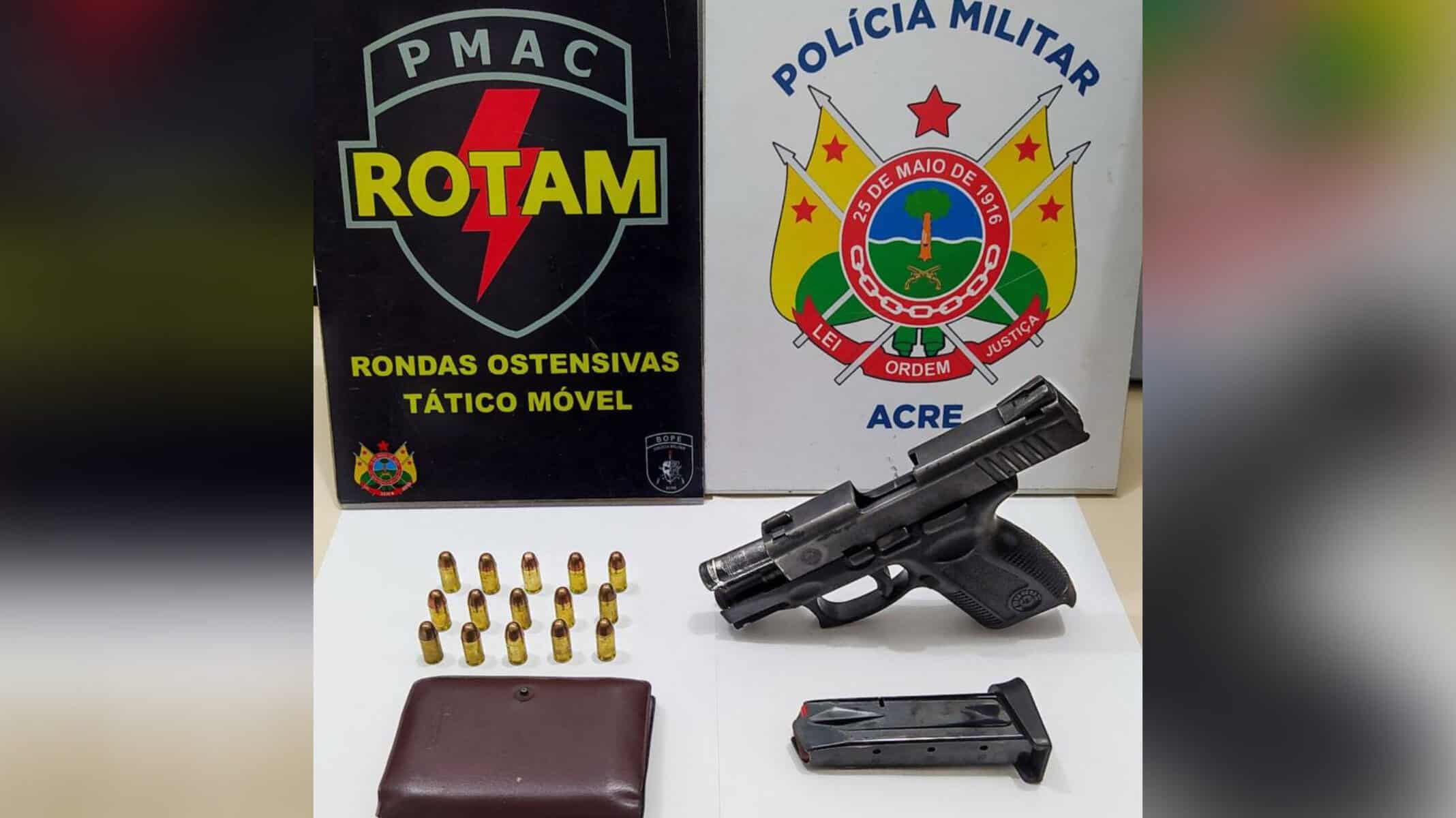 Armas de fogo são apreendidas pela Polícia Militar do Acre