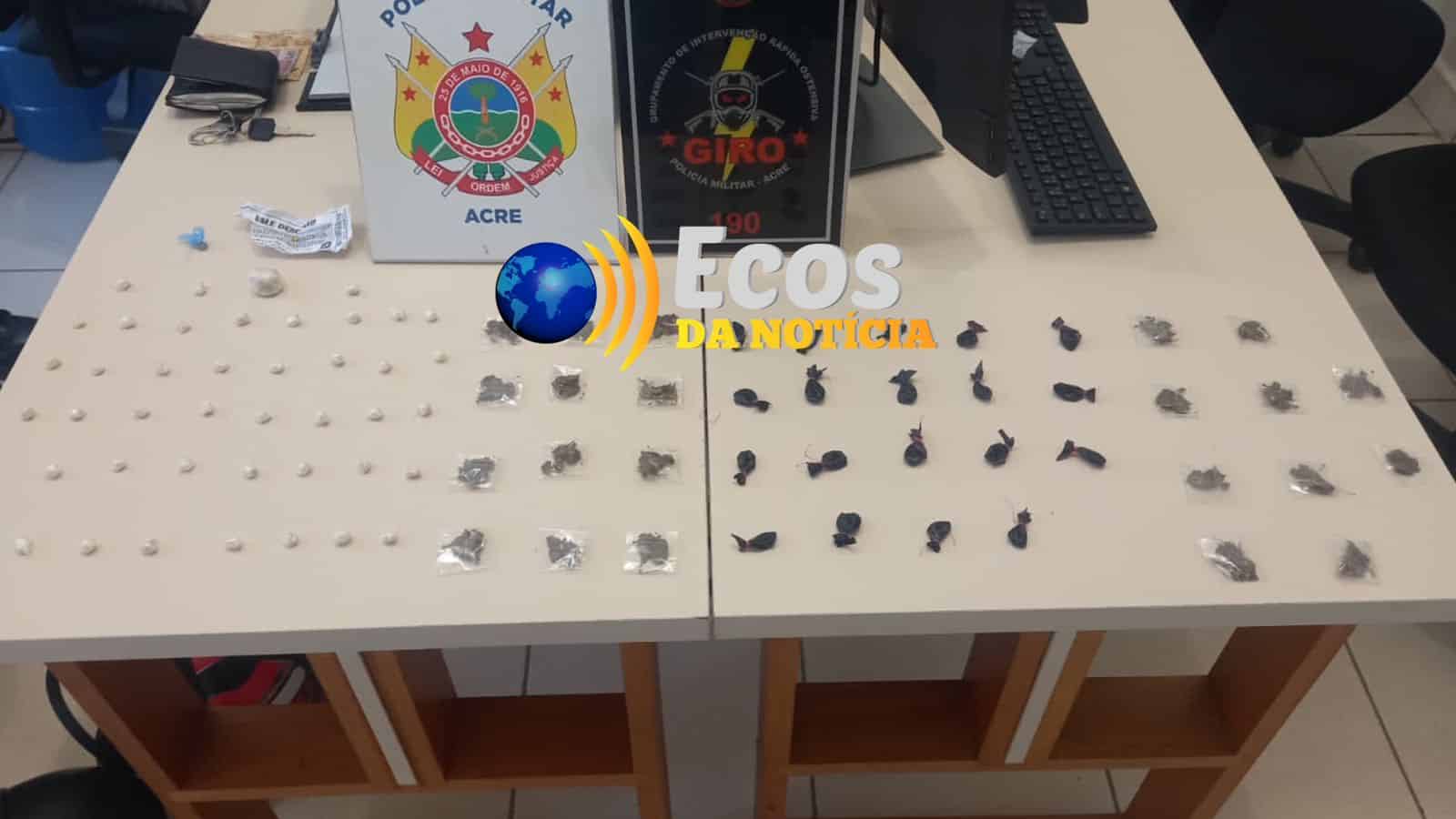 PM prende homem com drogas no centro de Rio Branco