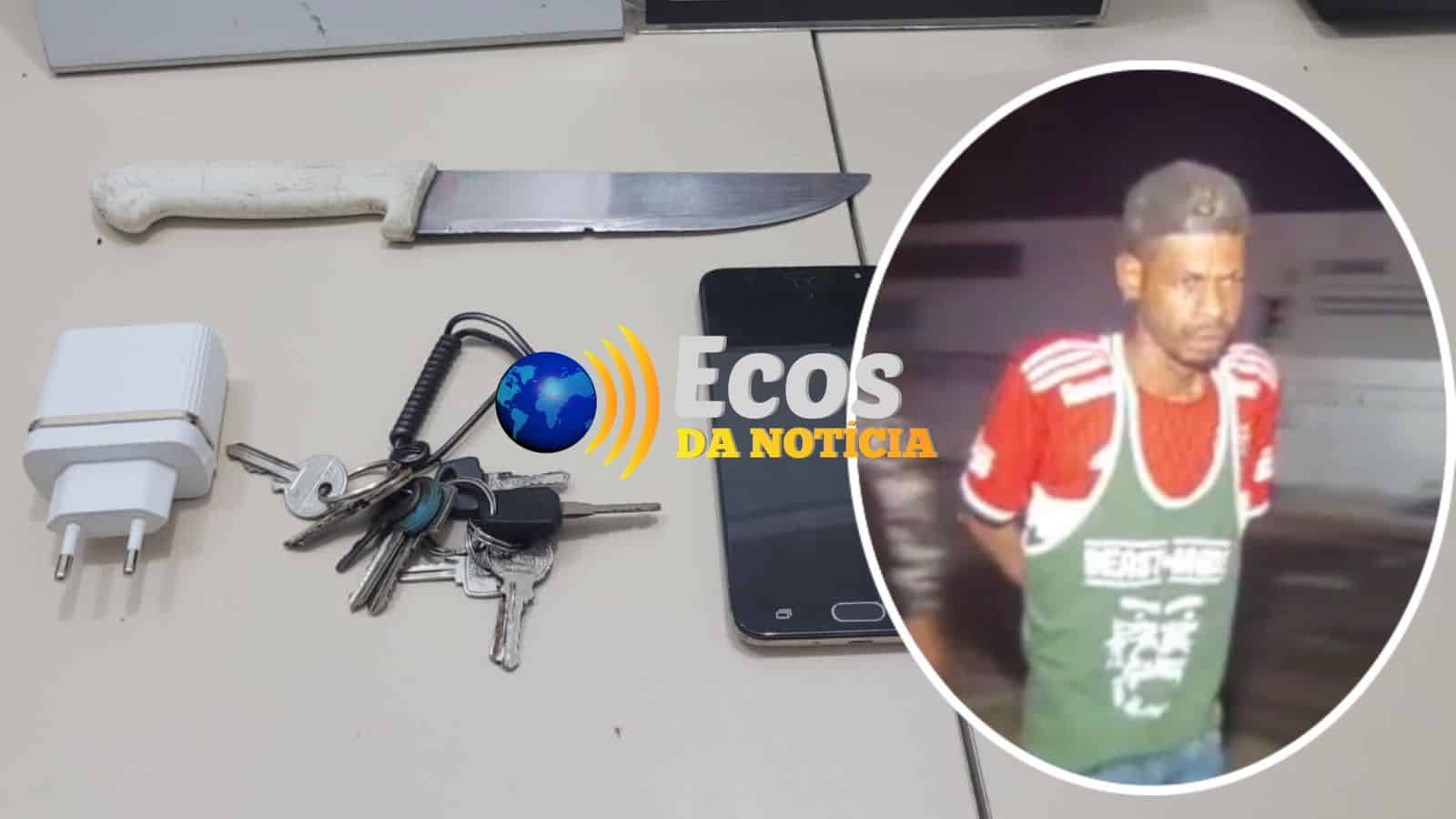 GIRO prende homem no Centro de Rio Branco portando arma branca na cintura