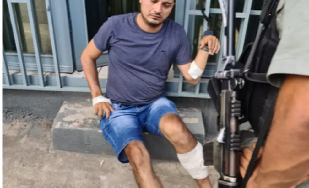 hi Hitalo Marinho Gouveia foi preso logo após o crime — Foto: Andryo Amaral/Rede Amazônica Acre