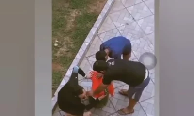 whatsapp-image-2023-02-22-at-18.07.05 Trio prende gato e rato dentro de balde em Rio Branco — Foto: Reprodução