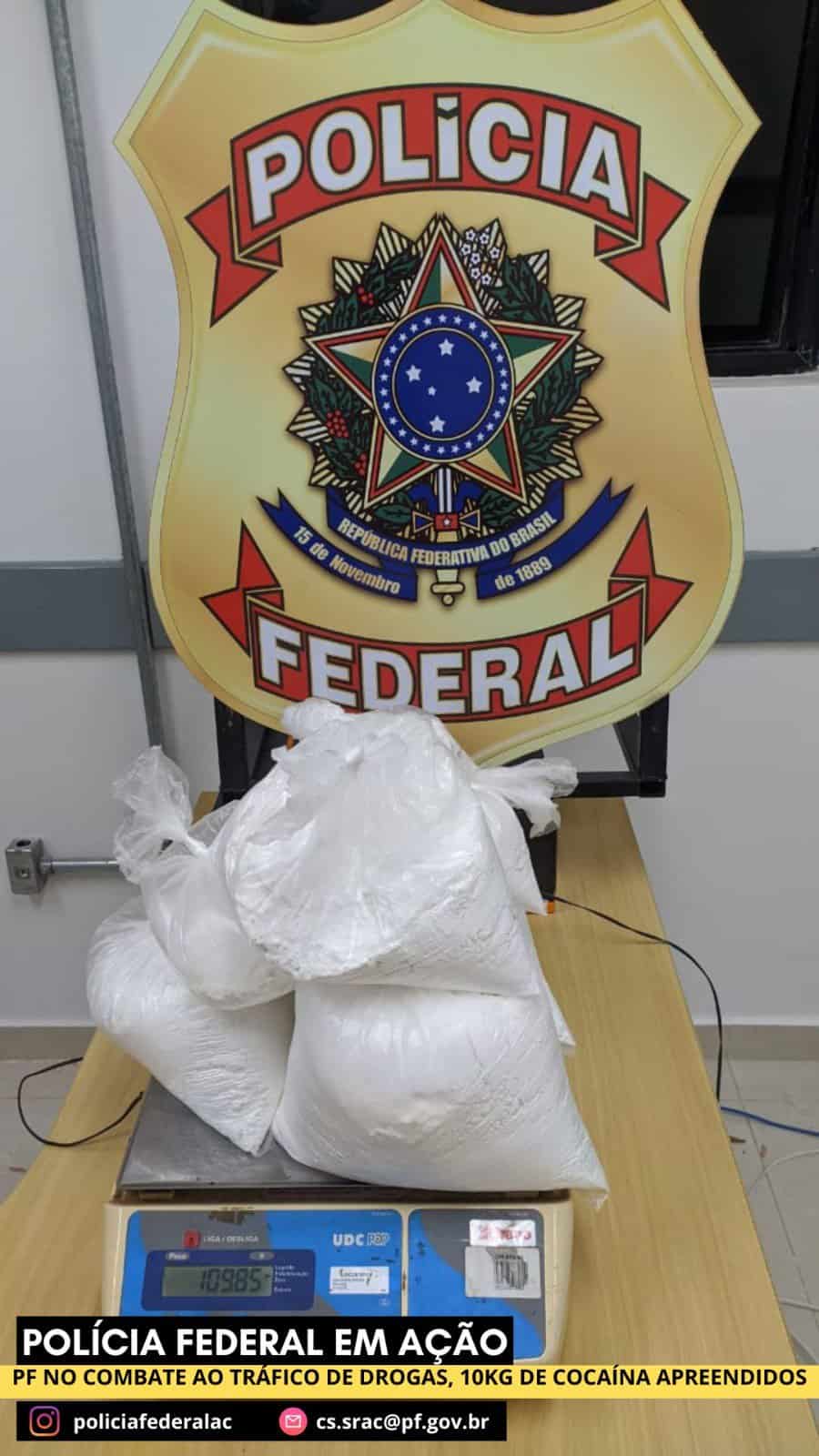 Peruano é preso com 10 quilos de cocaína em Assis Brasil