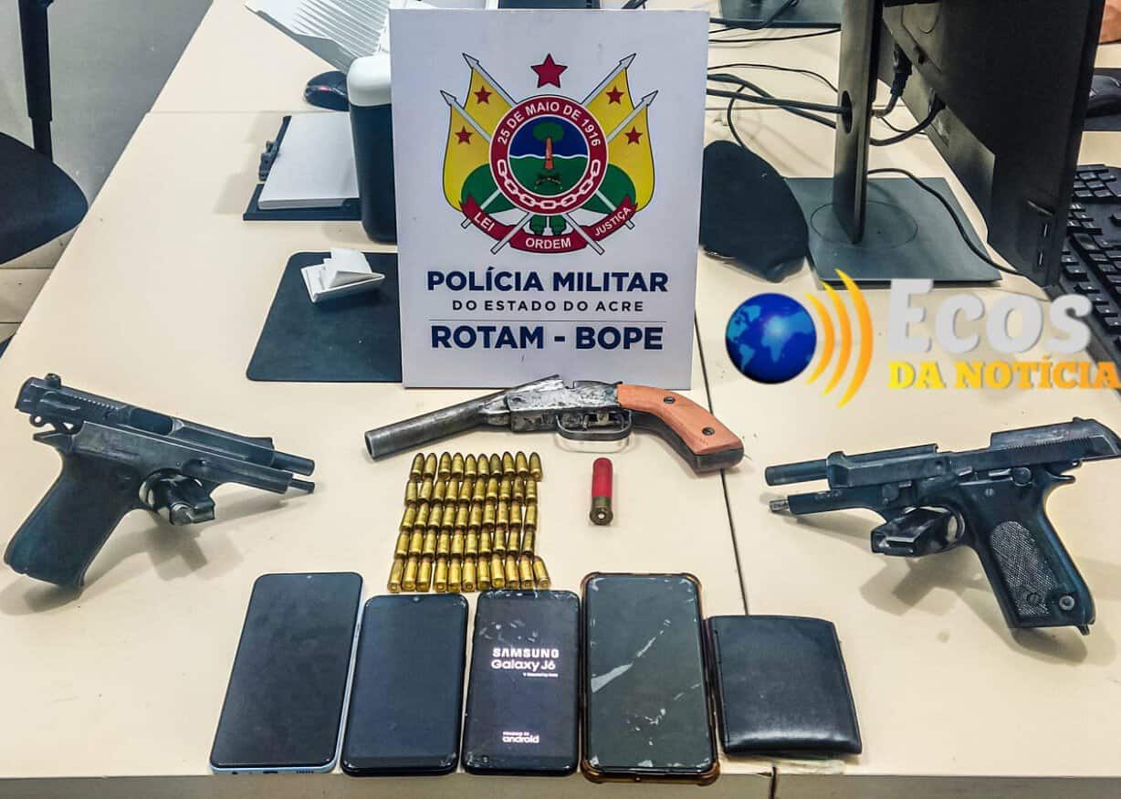 Rotam apreende armas de fogo e vasta munição com faccionados
