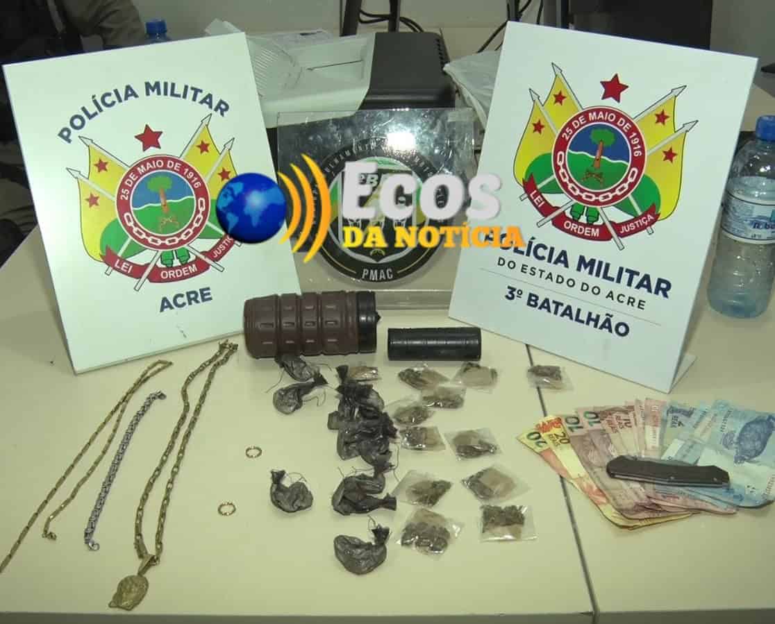 Homem de 30 anos flagrado com cocaína e maconha é preso por tráfico de drogas