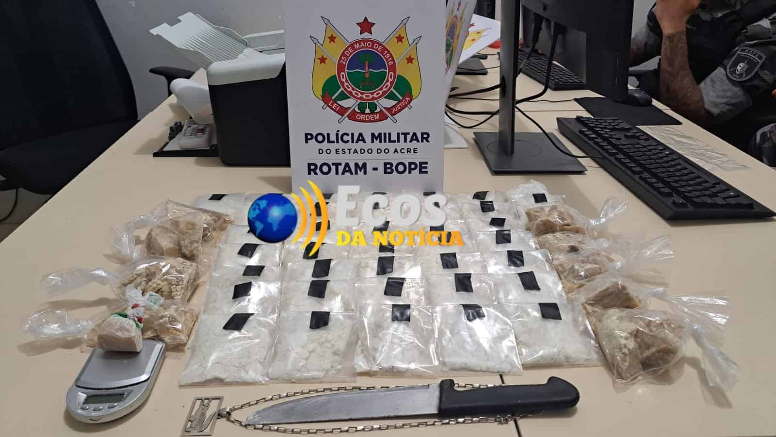 Policiais da ROTAM apreende droga ao perseguir dupla pelo bairro Defesa Civil na capital