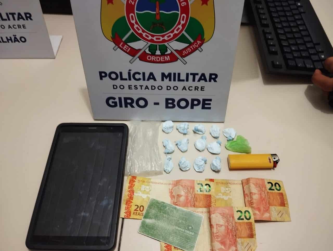 Polícia Militar do Acre apreende adolescente por porte de drogas e mandado de internação em aberto