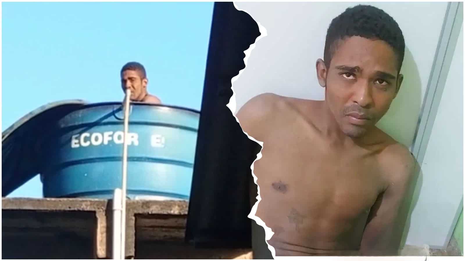 Homem é preso após ser pego tomando banho em caixa d’água