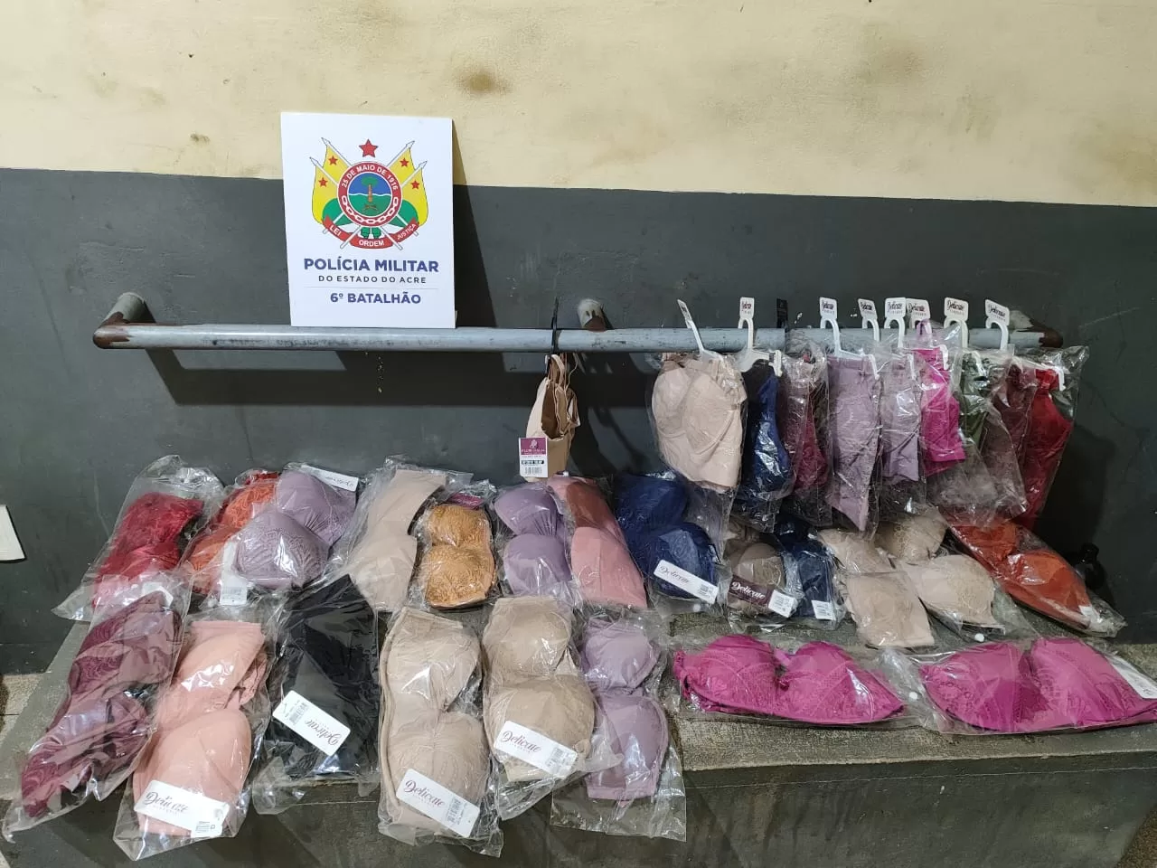 Mulher é presa com 31 conjuntos de calcinhas e sutiãs roubados no município de Cruzeiro do Sul