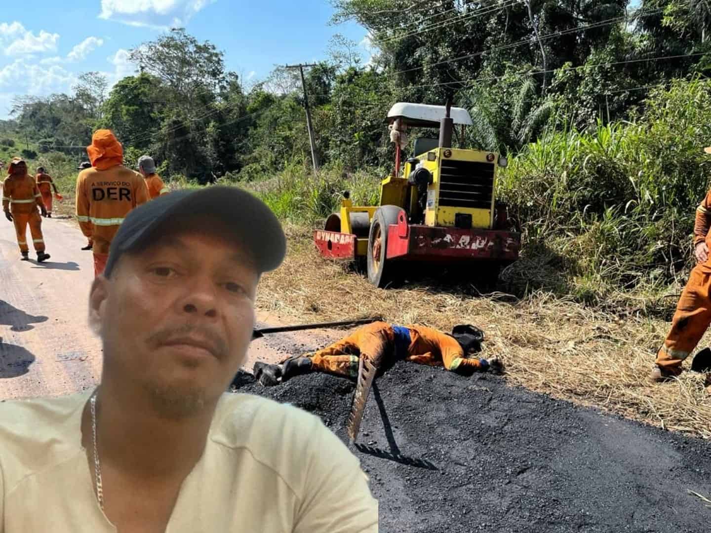 Operário tem cabeça esmagada por rolo compressor na BR-364 entre Rio Branco e Sena Madureira
