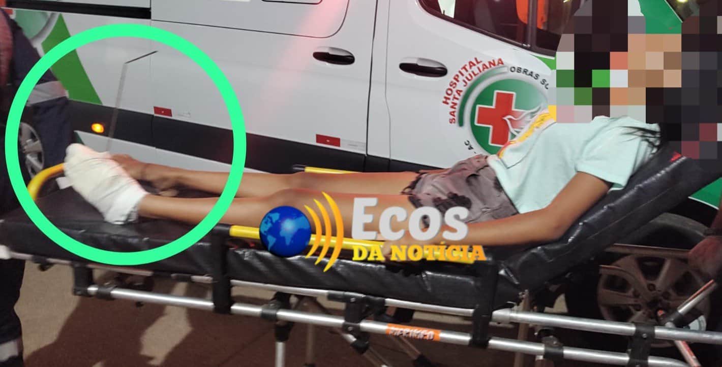 Barra de aço na rua fura o pé de adolescente no Tancredo Neves