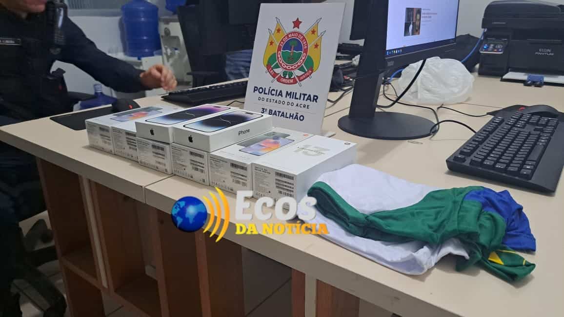 Polícia Militar prende criminosos que roubaram loja de celulares no bairro bosque, em Rio Branco