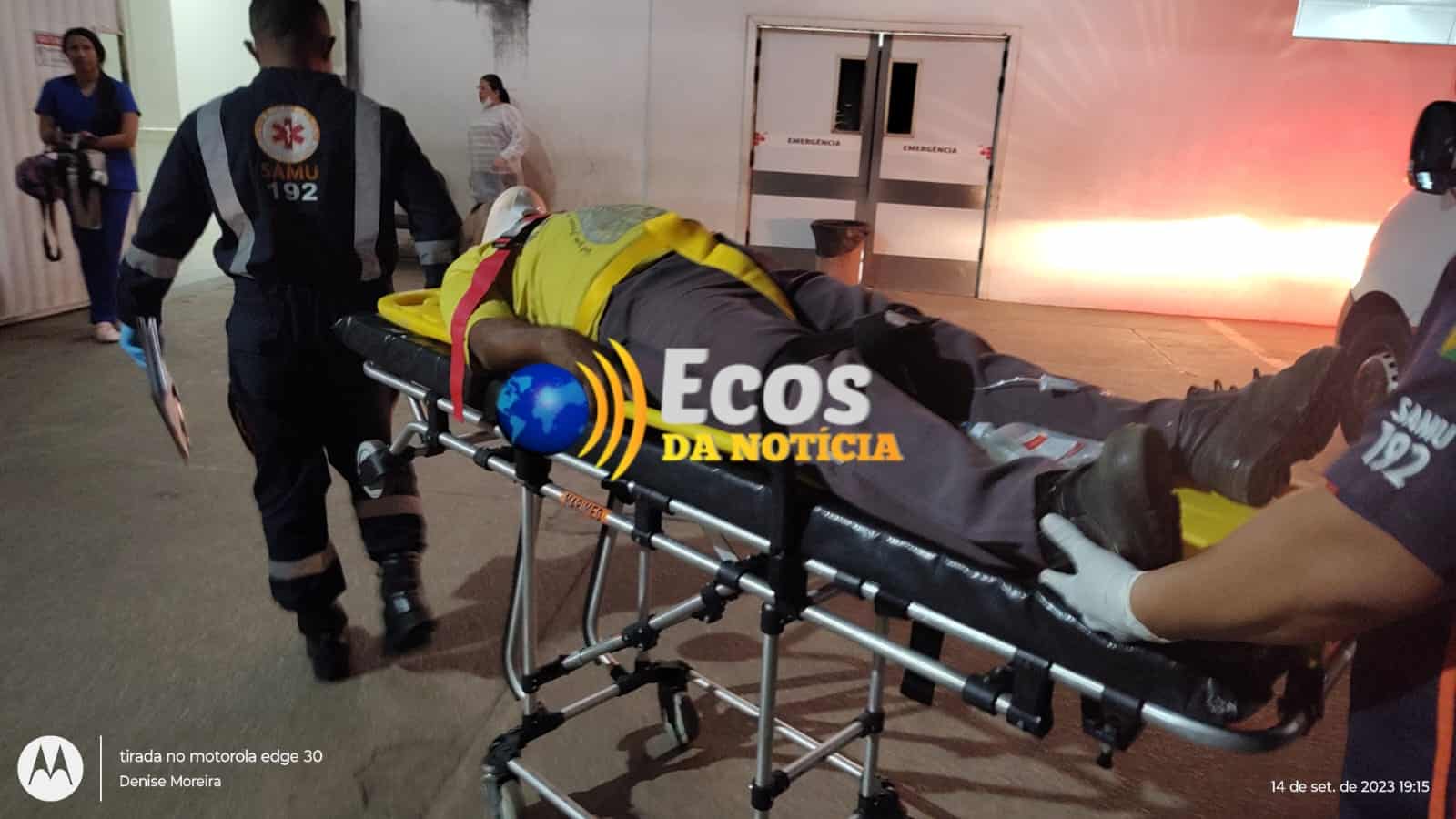 Colisão entre carro e moto deixa homem ferido na Rua Minas Gerais, na capital