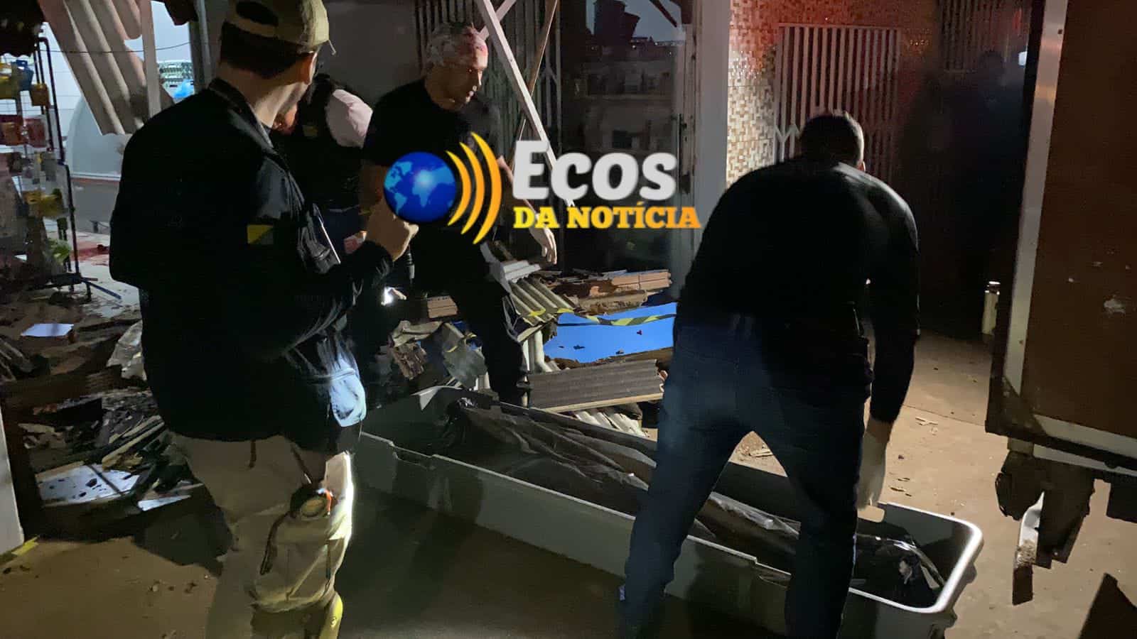 Vendaval derruba parte de estrutura de comércio e mata mulher no interior