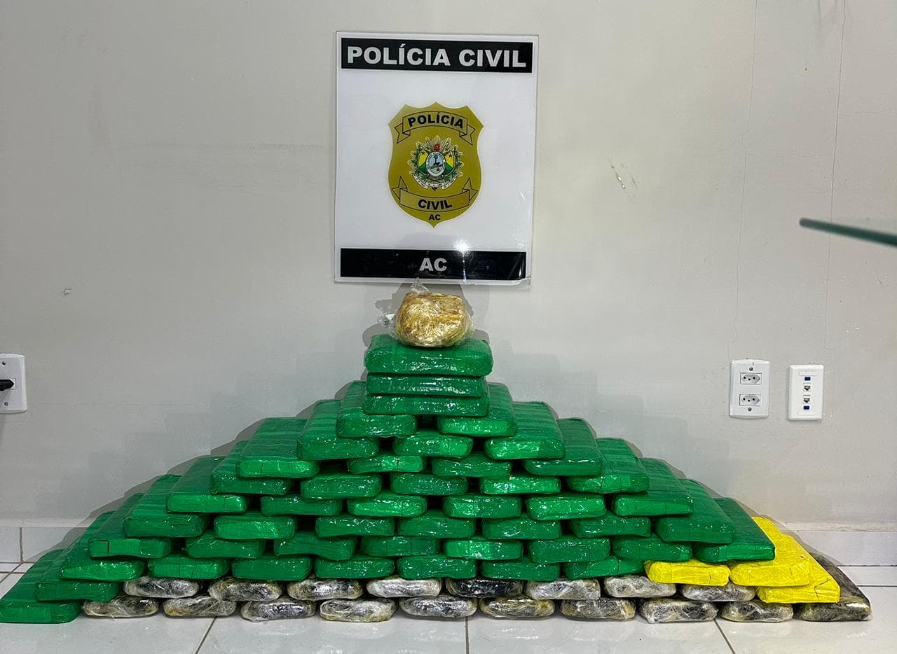 Polícia Civil apreende quase 80 quilos de cocaína no município de Cruzeiro do Sul