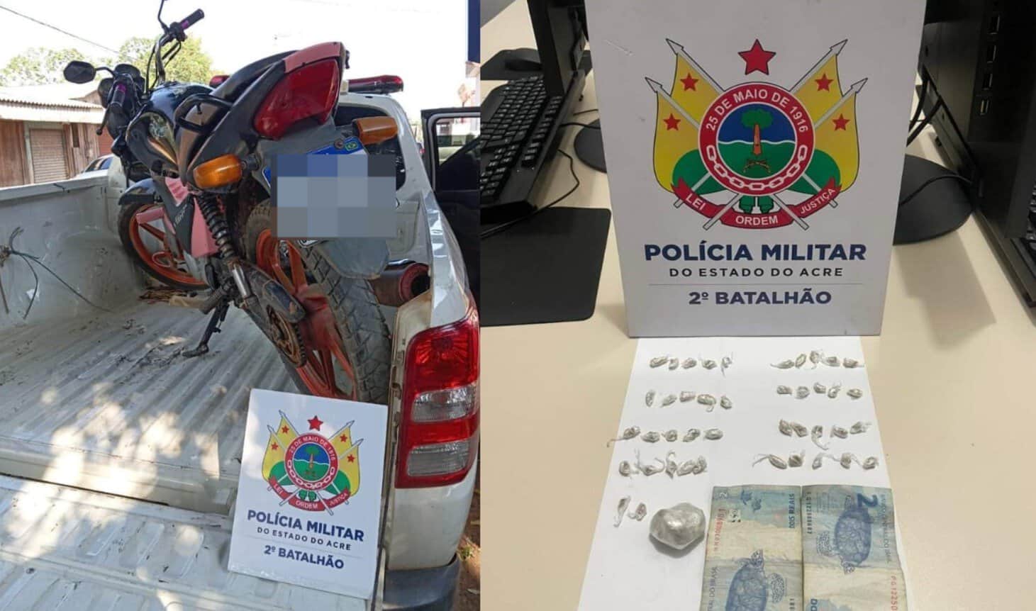 PM prende foragido da justiça e recupera motocicleta roubada