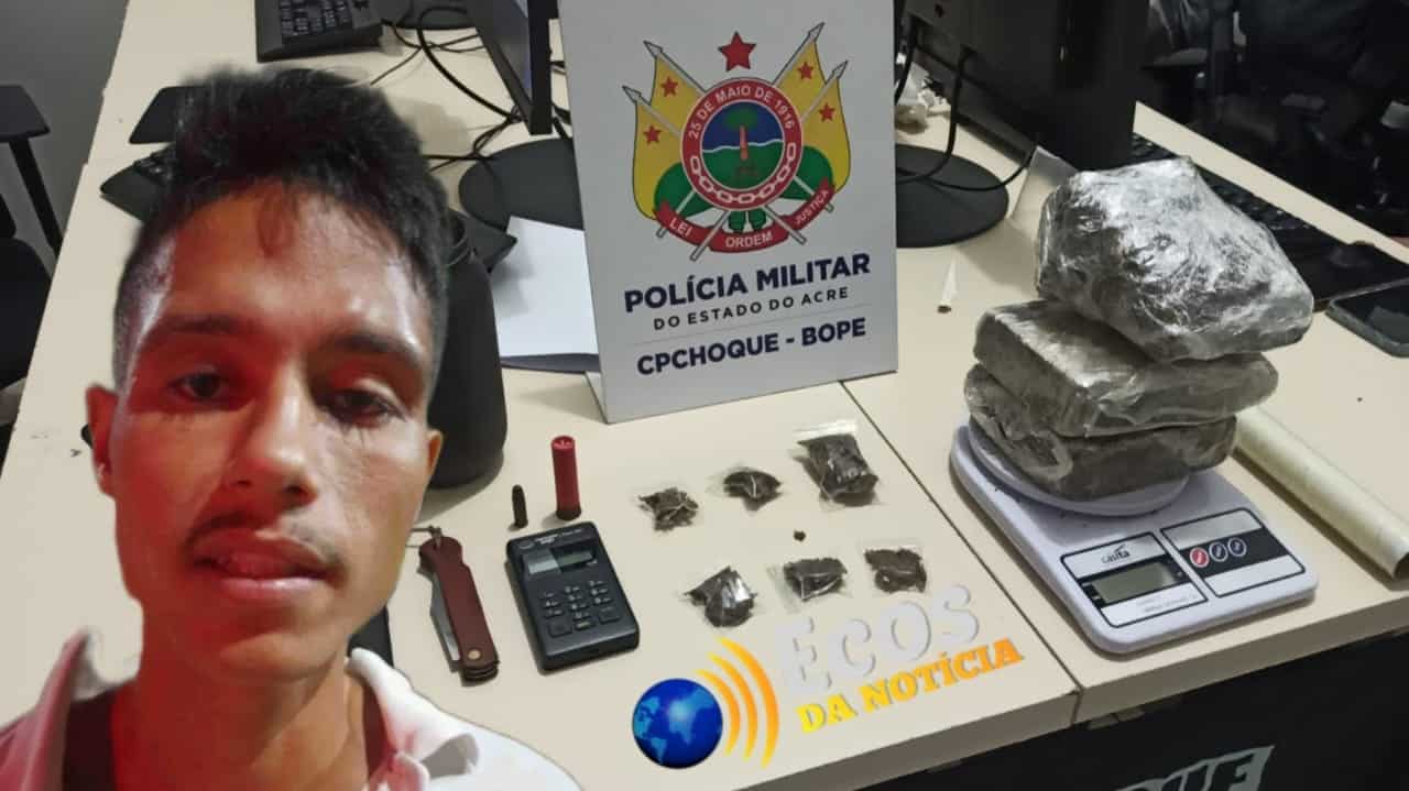 Traficante é preso com munição e entorpecentes dentro de “boca de fumo” na capital acreana