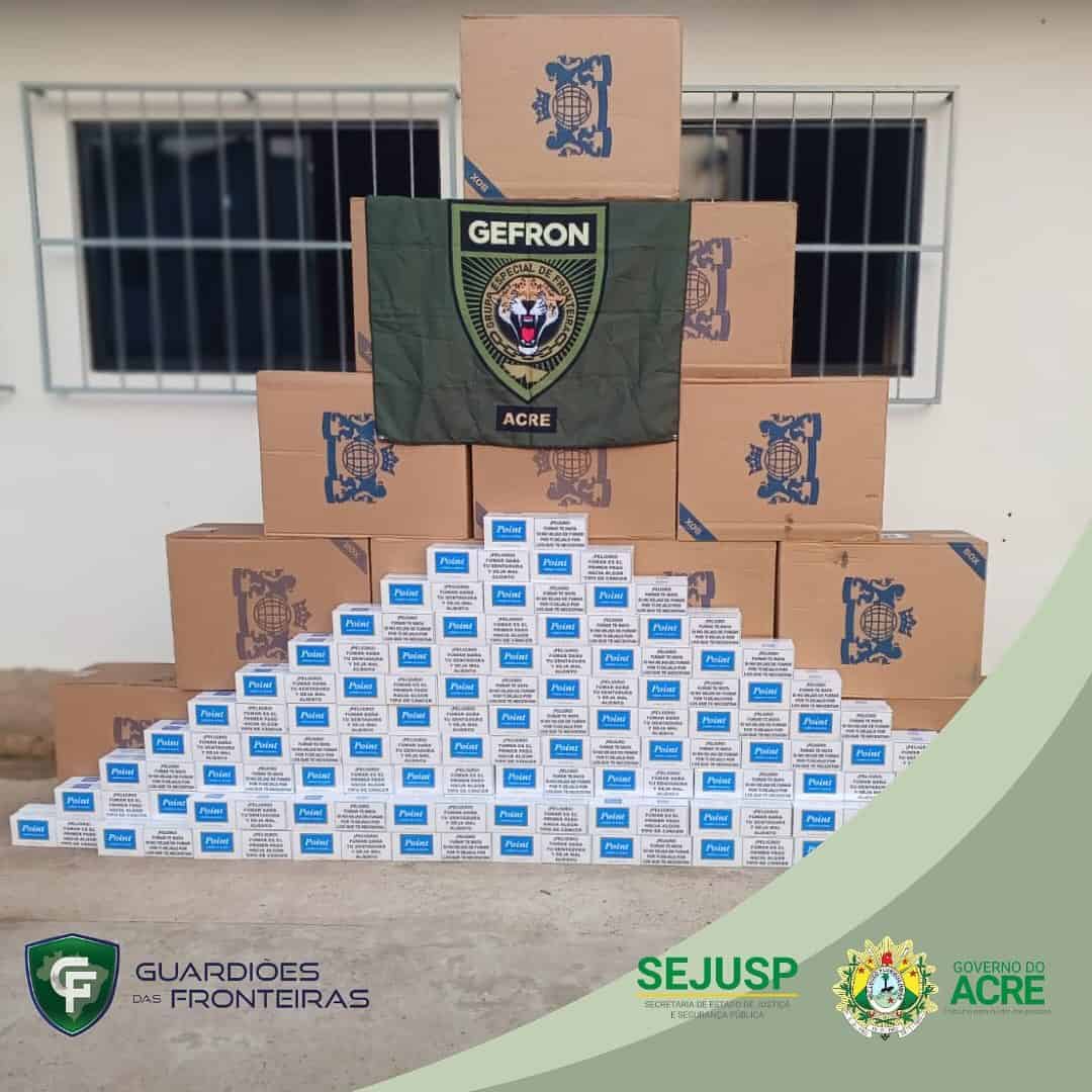 GEFRON apreende carregamento de cigarros contrabandeados