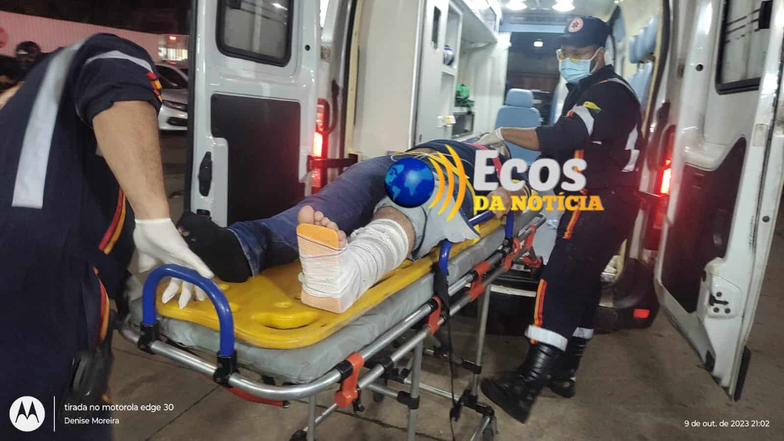 Colisão entre carro e moto, deixa motociclista ferido na Av Ceará, em Rio Branco