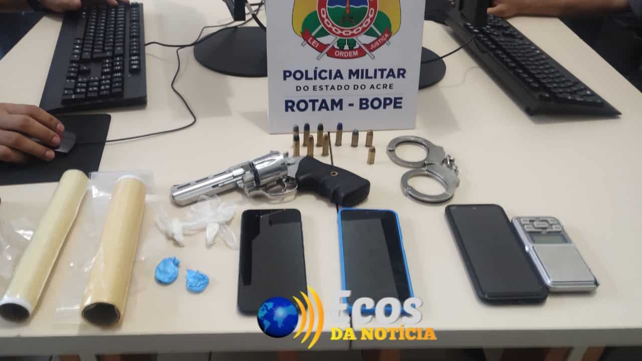 Bandidos são presos com arma, munições e drogas no Taquari