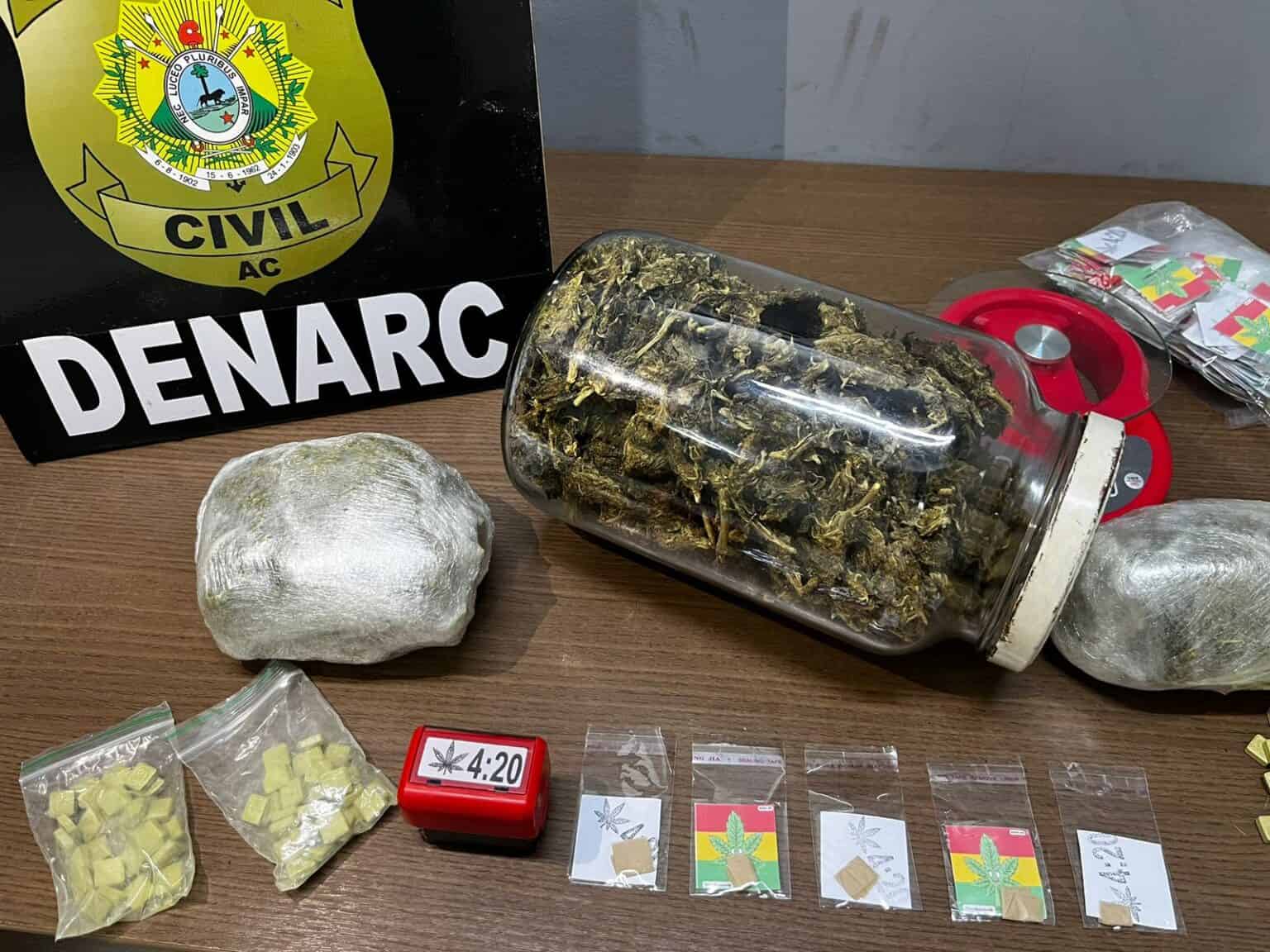 Monitorado é preso pela Polícia Civil com variedades de drogas em Rio Branco