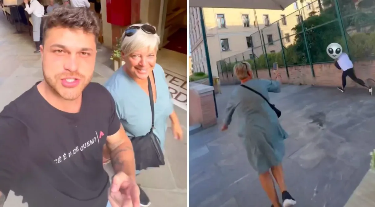 Influenciador Gustavo Tubarão caça ladrões com italiana do “attenzione pickpocket”