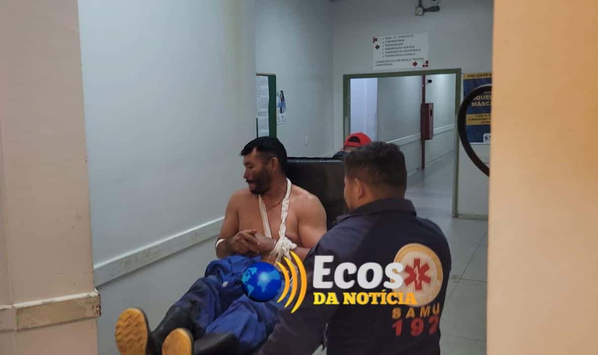 Motociclista de 38 anos fica ferido após atropelar uma leitoa no km 07 do Ramal do Mutum