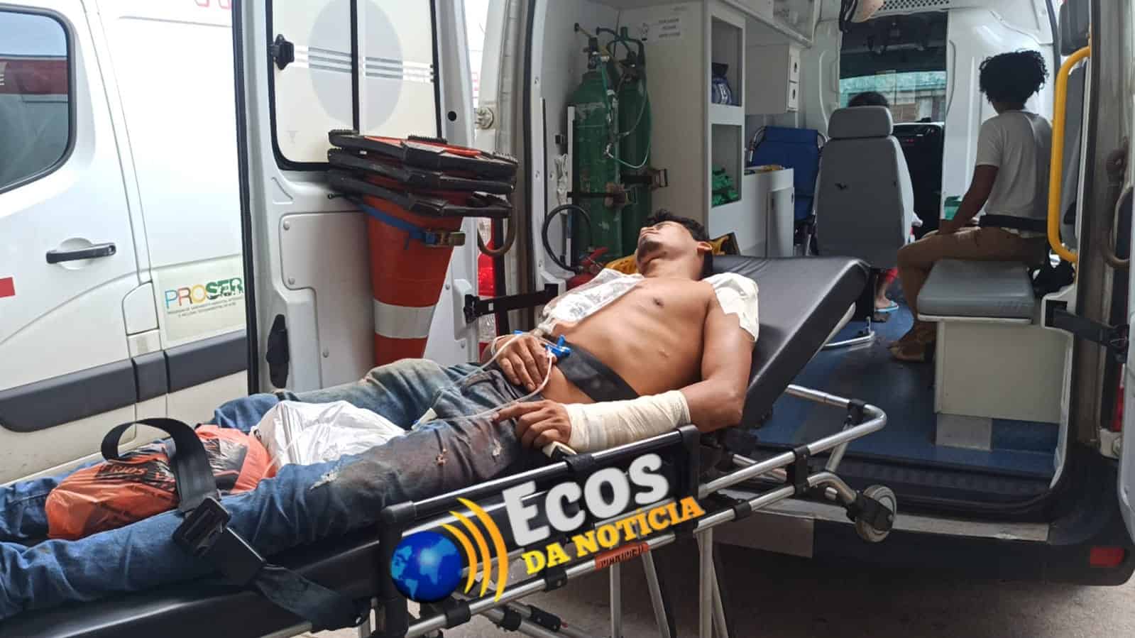 Homem é ferido a golpes terçado por agredir sua mãe no município de Brasiléia, interior do Acre