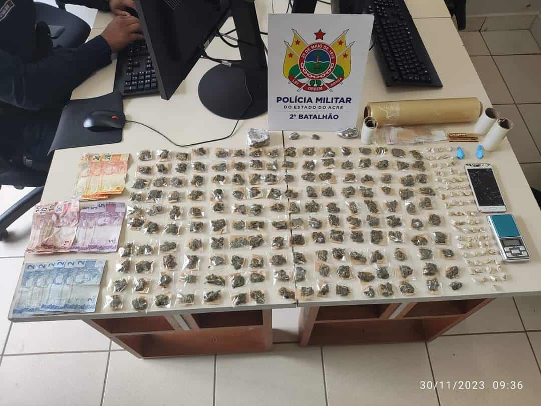 Monitorado da justiça é preso pela PM por tráfico de drogas