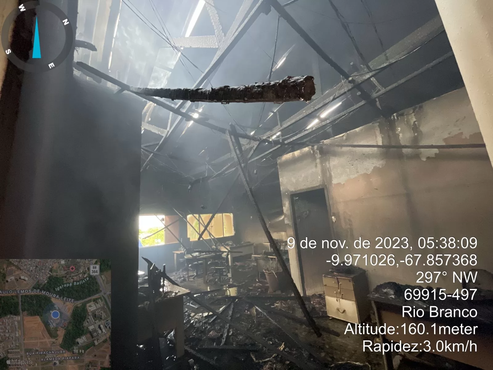 Ao menos 50% da administração dos espaços de capacitação foi destruído pelo fogo