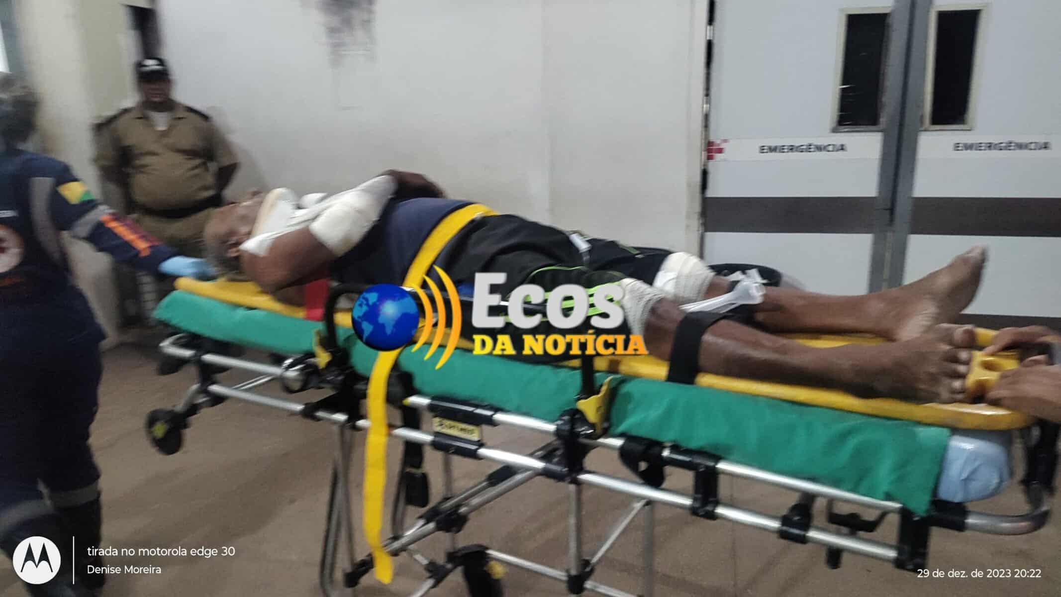 Acidente entre moto e bicicleta deixa motociclista ferido no município de Senador Guiomard